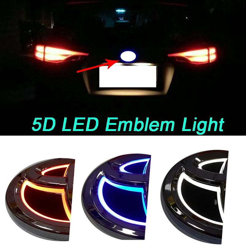 5D светодиодная эмблема светильник Toyota Camry Prius Rav4 Highlander Reiz Avensis Corolla EZ Alphard Yaris CHR Crown