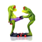 Фигурки лягушек фигурка Милая креативная забавная зеленая скульптура лягушки для домашнего стола украшение для ванной