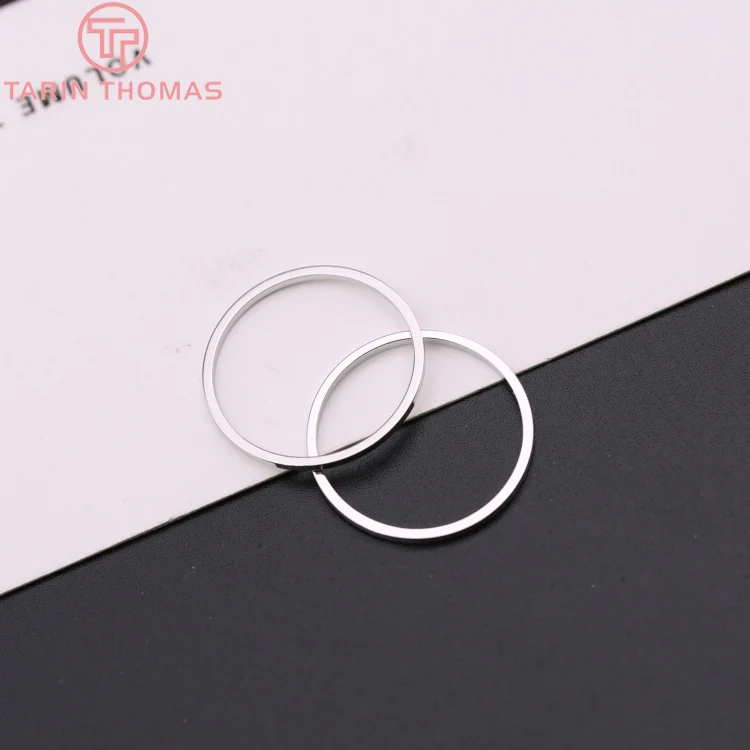 

(4152)100PCS 14MM wire thinkness 0.8-1MM,height 1MM Imitation Rhodium Brass Round Closed Rings Diy Jewelry Findings Accessories