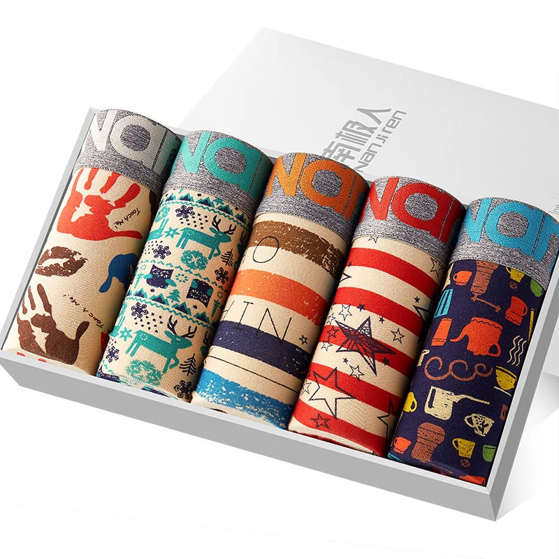 

2021 Men Underwear Boxer Shorts Panties Solid Shorts Brand Underpants Men 100% Cotton Breathable Mid Waist Shorts Men L-3XL