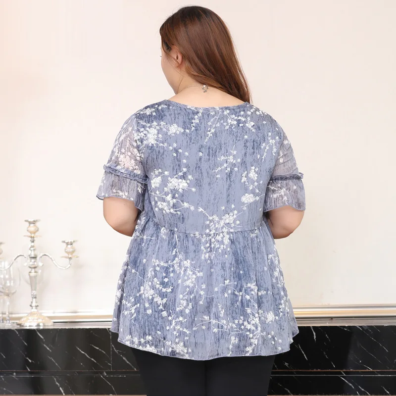 TUHAO летние блузки размера плюс 10XL 9XL 8XL для женщин рубашки мальчиков верх с