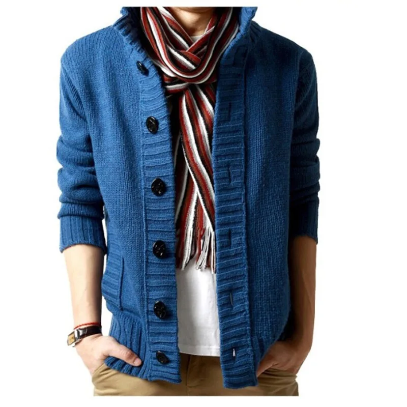 2020 Autumn Winter Men's Sweater Coat Wool Cardigan Jackets Men Button Knitted Thick Fashion Casual Warm Knitwear | Мужская одежда