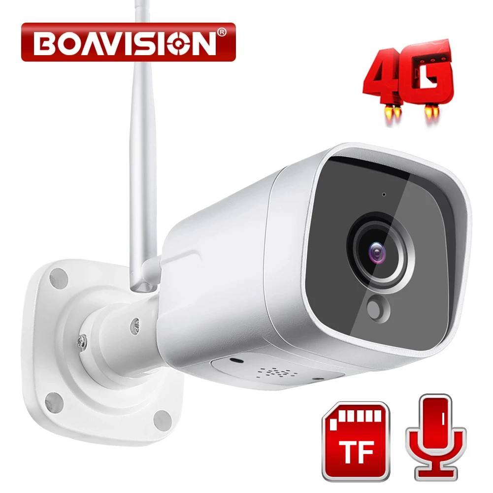 

4G SIM Card Camera HD 1080P 5MP 8MP WIFI Wireless Outdoor Bullet Security Camera CCTV 20M IR Two Way Audio Trigger Sound Alarm