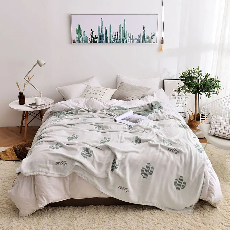 Нордическое современное простое одеяло с рисунком кактуса полотенце из