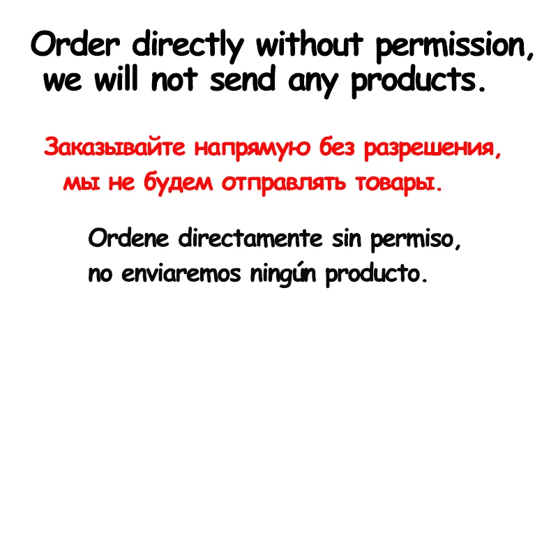 Pedido directamente sin autorización, no se enviará ningún producto. Vidrio roto, producto faltante, contactar con el código de seguimiento del vendedor,