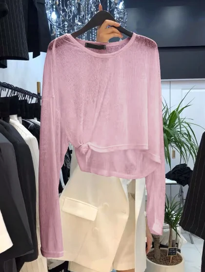 Camiseta de protección solar para mujer, camisetas finas de manga larga, Top holgado a juego con Base adelgazante de estilo coreano 2021