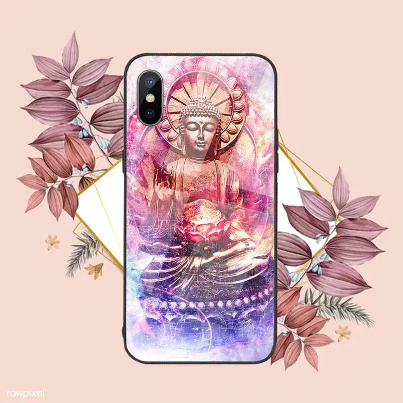 

gautama buddha Phone Case Tempered glass For iphone 6 6S 7 8 plus X XS XR 11 12 mini PRO MAX