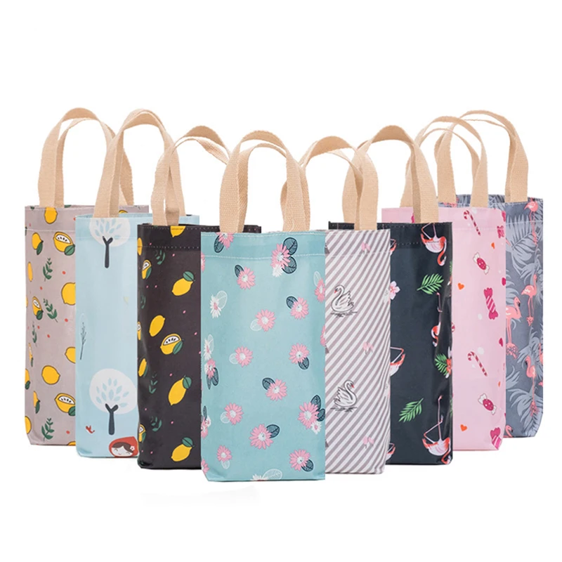 

Portable Water Bottle Cover Cup Bag Tote Heat Insulation Linen Travel Outdoor A