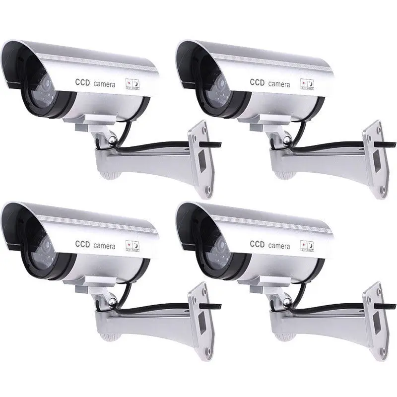 

4 Pack IR Bullet Fake Dummy Surveillance Security Camera CCTV & Record Light
