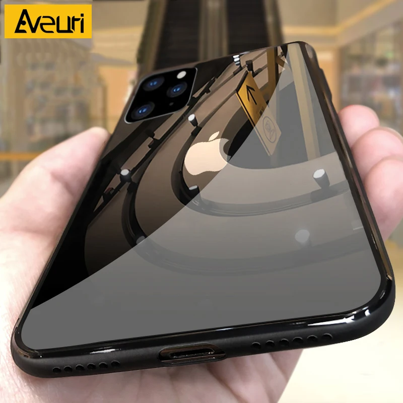 transparent glass i phone case on for iphone 12 mini 11 pro max x xr xs max cover case for iphone se 2020 6 s 6s 7 8 plus coque free global shipping
