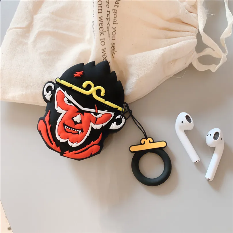 Милый силиконовый чехол для наушников с 3D рисунком Wukong для Apple New AirPods 1/2, беспроводная bluetooth-гарнитура