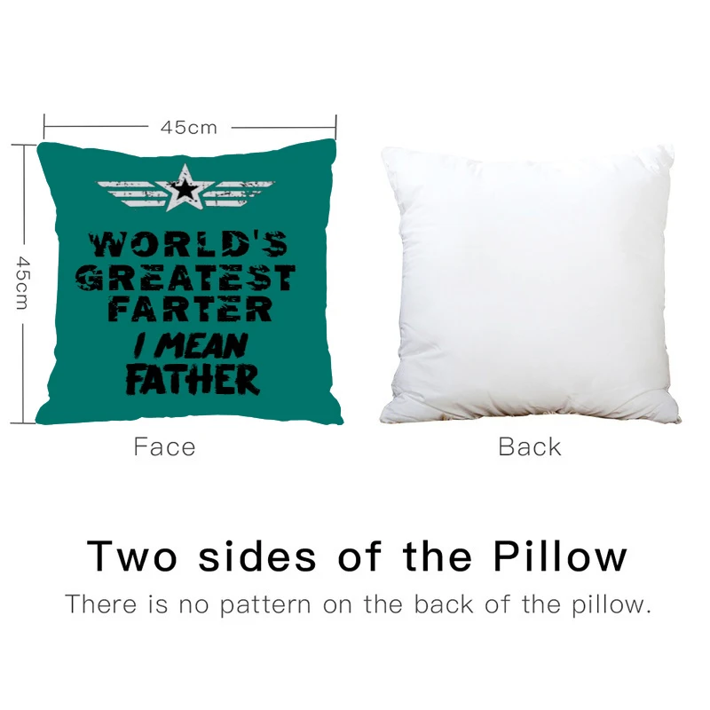 Worlds Greatest Father Printed Black Pillow Covers Polyester Square Cases Sofa Cushion Drop shipping | Дом и сад
