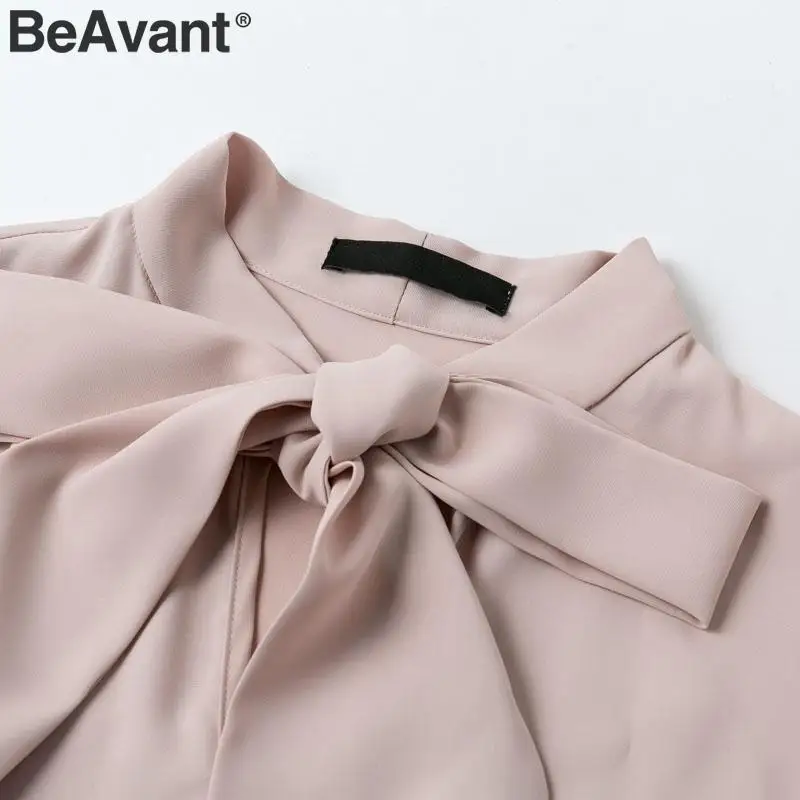 Женское офисное платье BeAvant розовое однотонное Повседневное с длинным рукавом