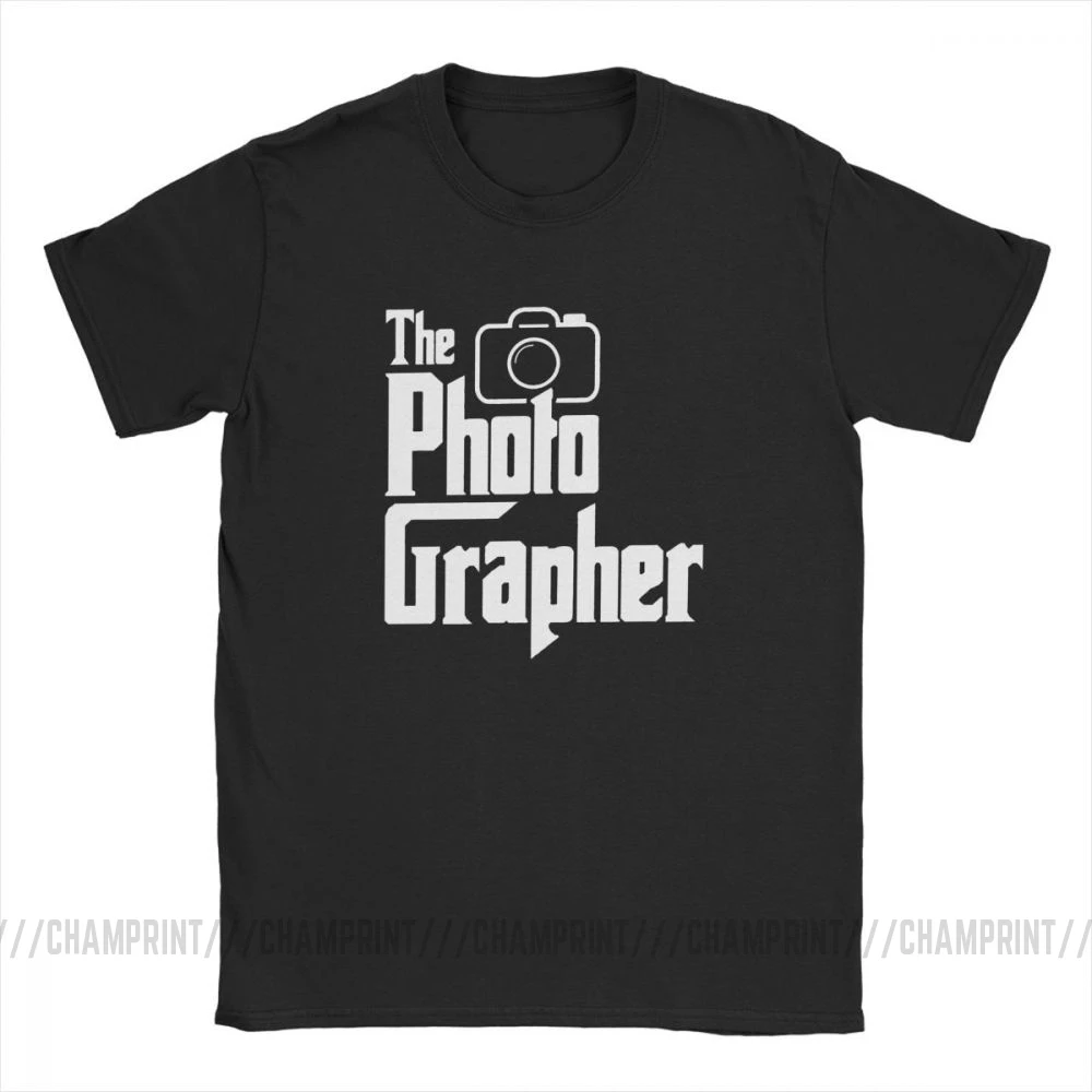 Creative The Photographer T-Shirt for Men Crew Neck Pure Cotton T Shirts Godfather Short Sleeve Tee Shirt Plus Size Clothing | Мужская