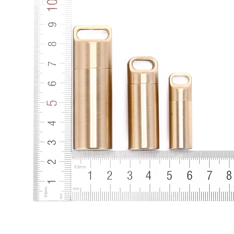 

Drug Outdoor Camping EDC Cigarette Warehouse Brass Seal Cabin Sealed Multifunctional Survival Waterproof medicine pill S M L