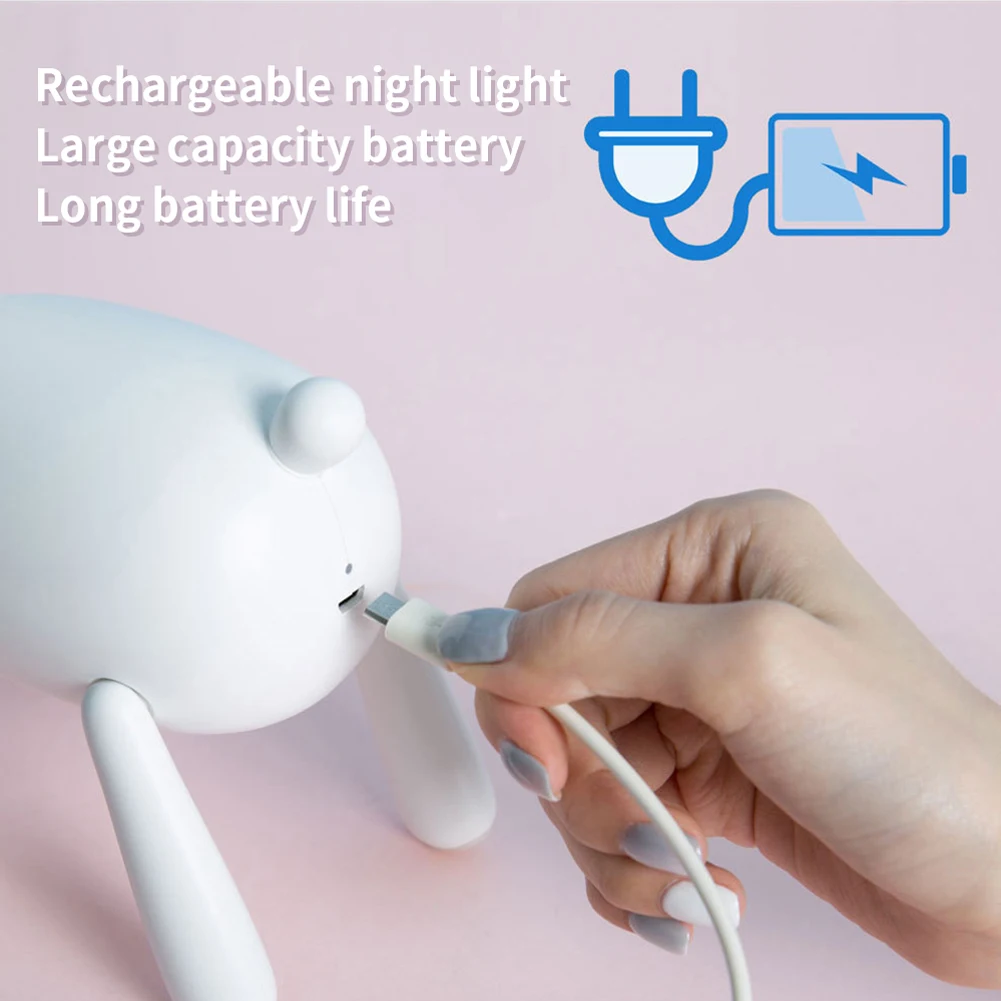 Симпатичные Мультяшные настольные ночники роторная лампа с оленем регулируемый