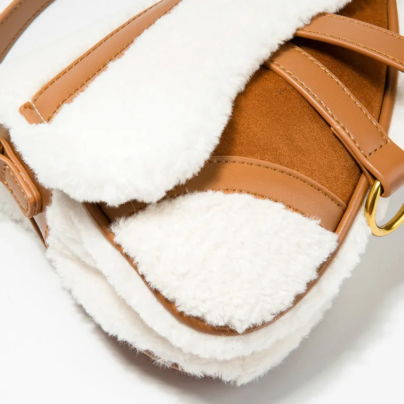

Small Saddle Bag Woman Winter Fashion Crossbody Bags for Women Vintage Women's Handbags Designer Messenger Shoulder Bags