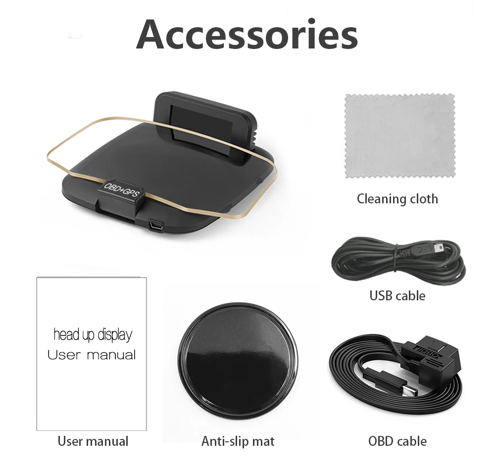 OBDHUD C1OBD Plus gps дисплей с головкой автомобиля общая скорость OBD интеллектуальная подвеска высокой четкости HUD оптическая проекция
