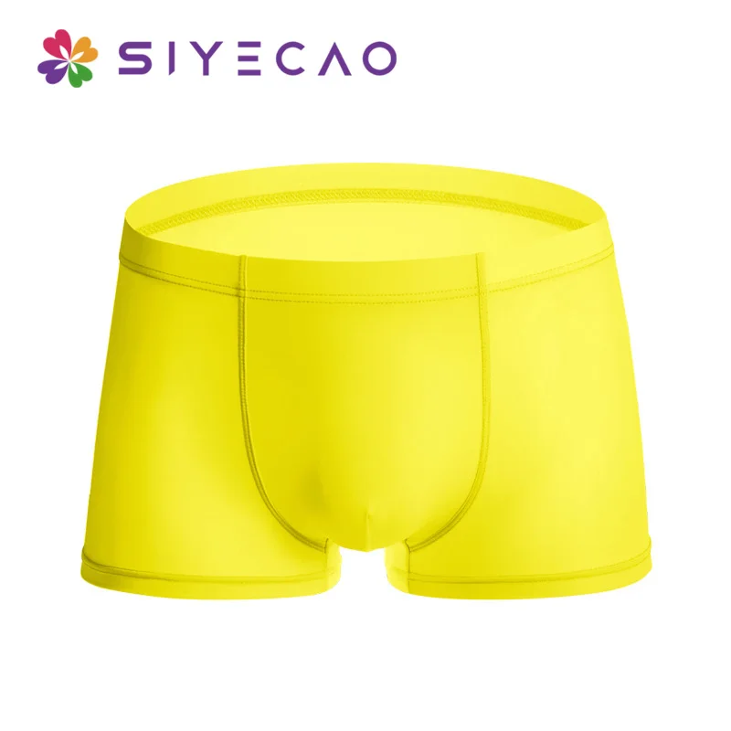 Летний ледяной шелк Для мужчин нижнее белье бесшовное прозрачное шорты-боксеры