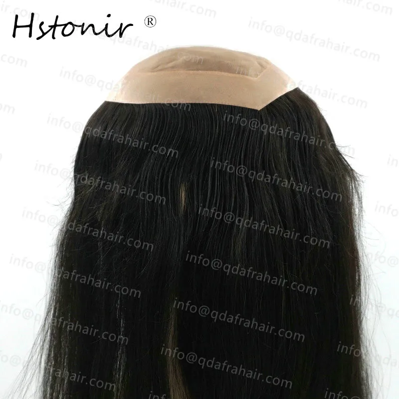 Hstonir индийские накладные волосы Remy натуральный парик моно кружевная основа