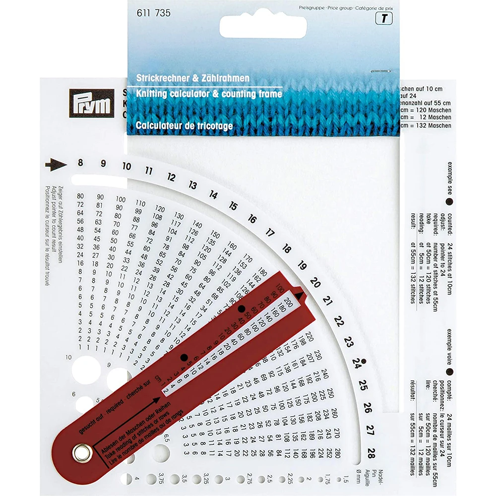 

German knitting Calculator Sewing Tools Knitting Counter Density Ruler Accurate Precise Knitting Gauge Converter