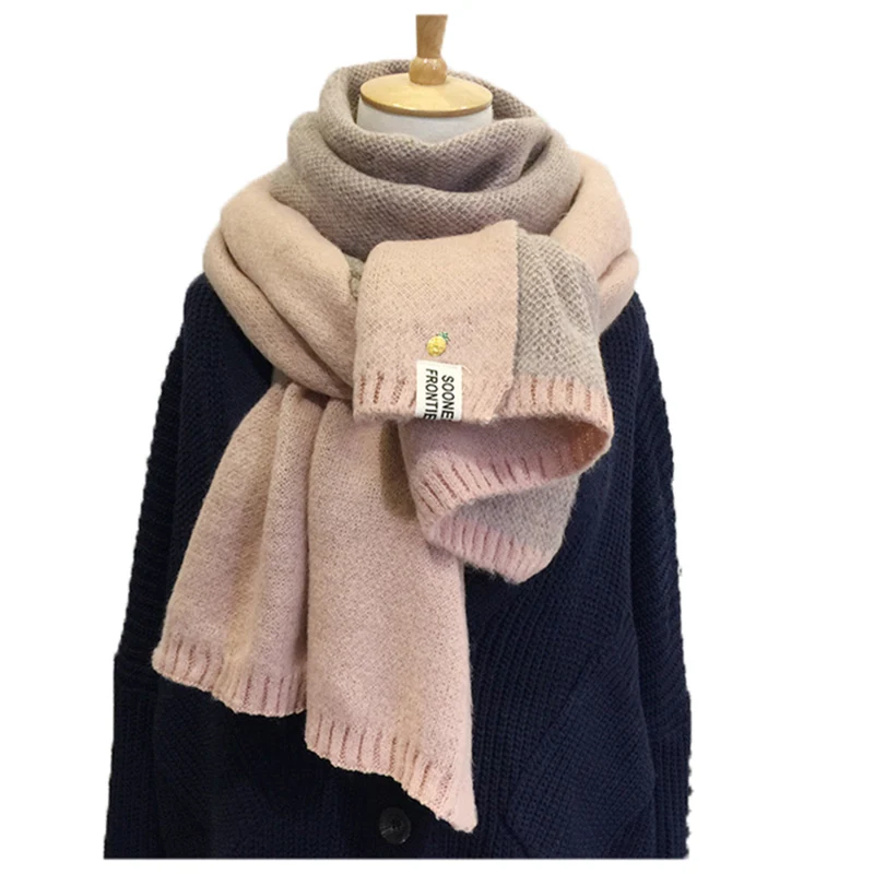 Женские зимние кашемировые шарфы шарф большого размера длинный с цветочным