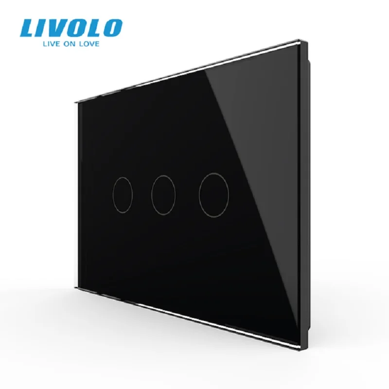 Фото Выключатель Livolo VL-C903-11 настенный 3-клавишный с панелью из кристального стекла управление сенсорным экраном стандарт AU/US для управления освещением от 110 до 220 В Выключатель Livolo VL-C903-11 настенный 3-клавишный с панелью из кристального стекла управление сенсорным экраном стандарт AU/US для управления освещением от 110 до 220 В