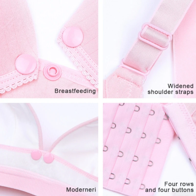 

Maternity Nursing Bra Pregnant Women Mother Mama Lactating Nursing Bralette Cotton Wire Free Sleep Underwear Open Breast Bra