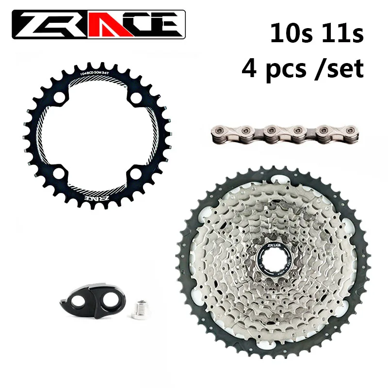 ZRACE 10S 11 S MTB велосипед Freewheel Groupset 104BCD цепь + 42T 46T 50T 52T велосипедные розетки 10 цепей