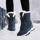 Новые женские ботинки водонепроницаемые женские туфли; плюшевые теплые зимние сапоги женские зимние ботинки ботильоны Для женщин сапоги