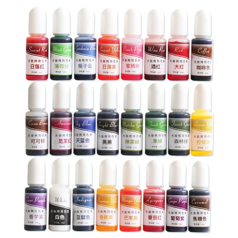 

24 Colors Natural Bath Bomb Soap Dye Food Grade Skin Safe Bath Bomb Slime Resin Colorant Pigment Food Dye Set Art Craft HX6C