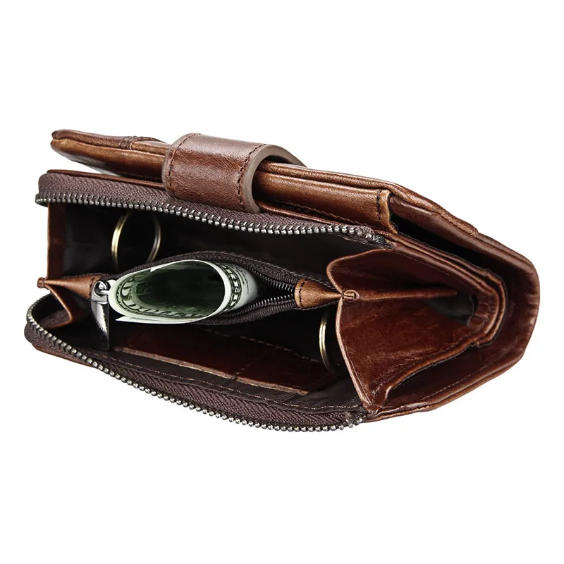 

New Men Coin Purse Genuine Leather Wallet Male Small Mini Rfid Card Holder Top Layer Cowskin Pocket Fashion Man Wallets