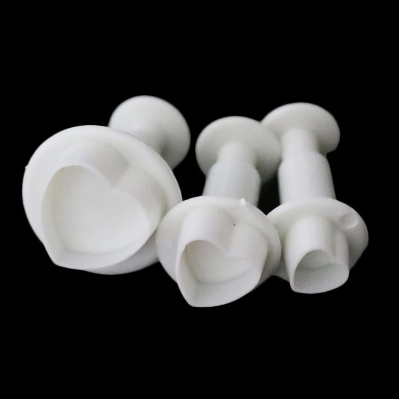 

Plastic Food Grade 3Pcs Sugar Craft Biscuit Cookies Cutter Fondant Cake Plunger Cake Decorating Tools Love Heart