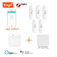 tuya zigbee temperature humidity sensor smart home life app real time report monitoring for alexa google home gateway required