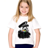 fashion dog print lollipopsdonut police panda children t shirts kids summer funny kid tee shirt boysgirls casual baby clothing