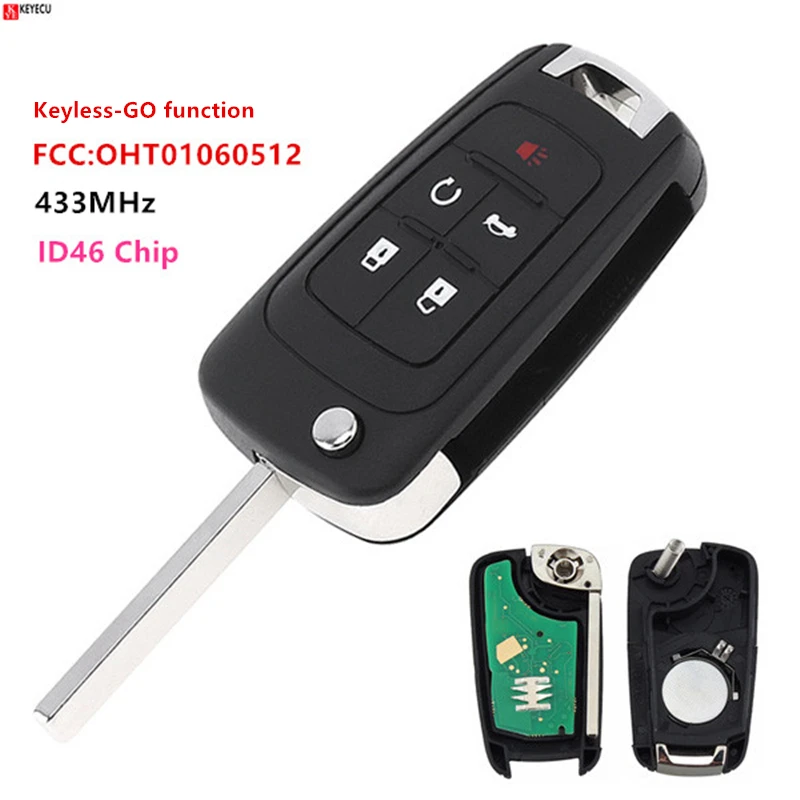 Keyecu Keyless GO дистанционный ключ с 5 кнопками 433 МГц для Buick и Chevrolet 2010 2016 GMC Camaro Cruze Equinox