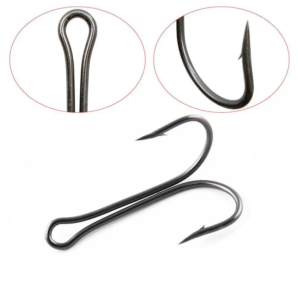 50 шт двойные крючки с высоким содержанием углерода Сталь черный бронзовых