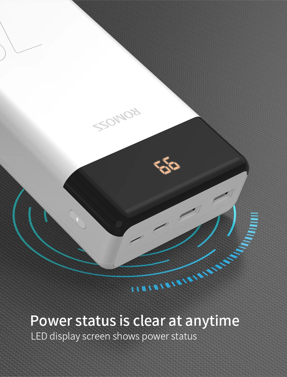 ROMOSS LT30 внешний аккумулятор 30000 мАч usb type C 30000 мАч Внешний аккумулятор зарядное устройство для iPhone 11 для Xiaomi повербанк