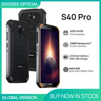 DOOGEE S40 Pro Smartphones Android Rugged Mobile Phone IP68 IP69K 4GB RAM 64GB ROM Waterproof Helio A25 Octa-core Cell phones