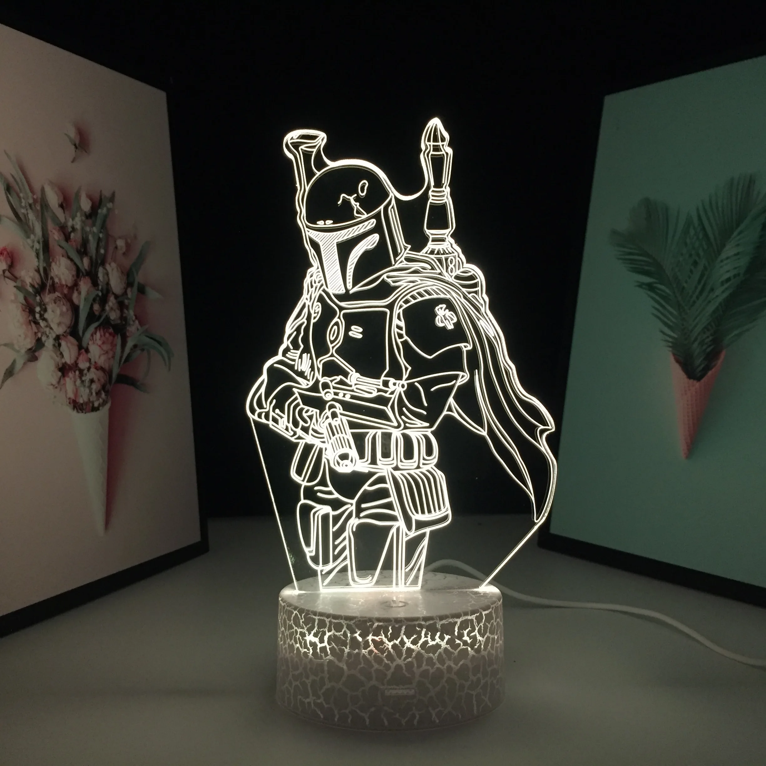 

3D LED Lamp Anime Figure Armed Soldier Light for Bedroom Decoration Nightlight Birthday Gift Manga Room Table Lamp