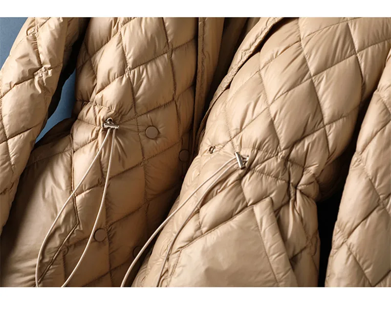 

Black Khaki Women Winter Down Jacket 2020 New Warm Work Office Overcoat Female Slim Waist Puffer Down Jackets Doudoude Femme