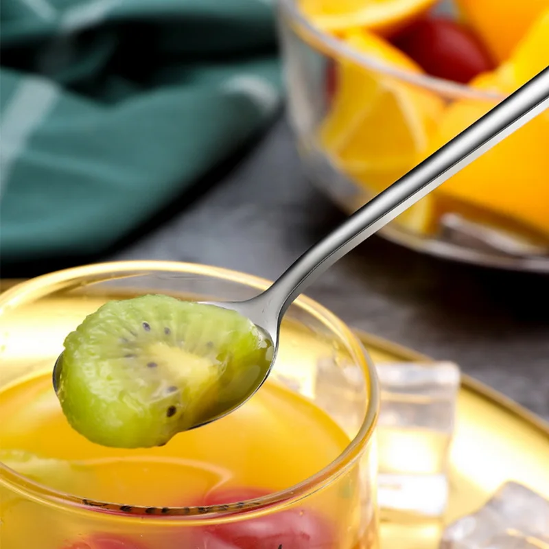 Ложка для перемешивания из нержавеющей стали чайная ложка с длинной ручкой