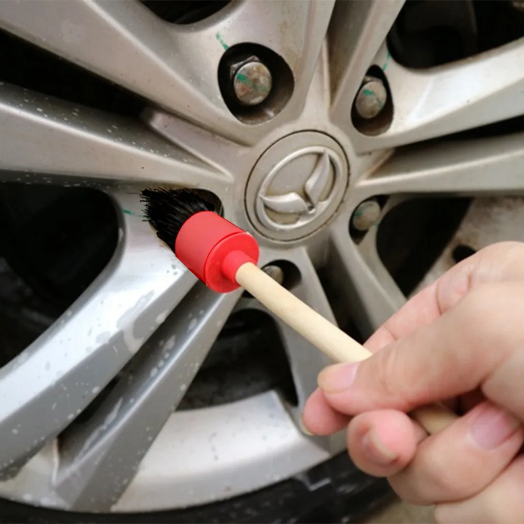 Щетка для детейлинга автомобиля чистящие кисти из натурального кабана 5 шт.|Губки