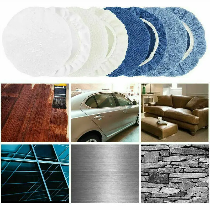 

Buffer Polisher Car Microfiber Wax Wash 8pcs 9-10Inch Bonnets Durable Hot