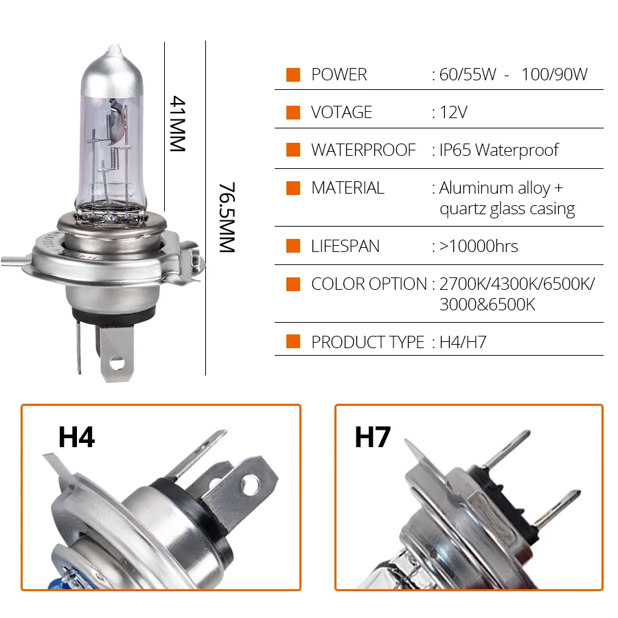 Галогенные лампы H4 натуральная белая лампа для головного света мотоцикла