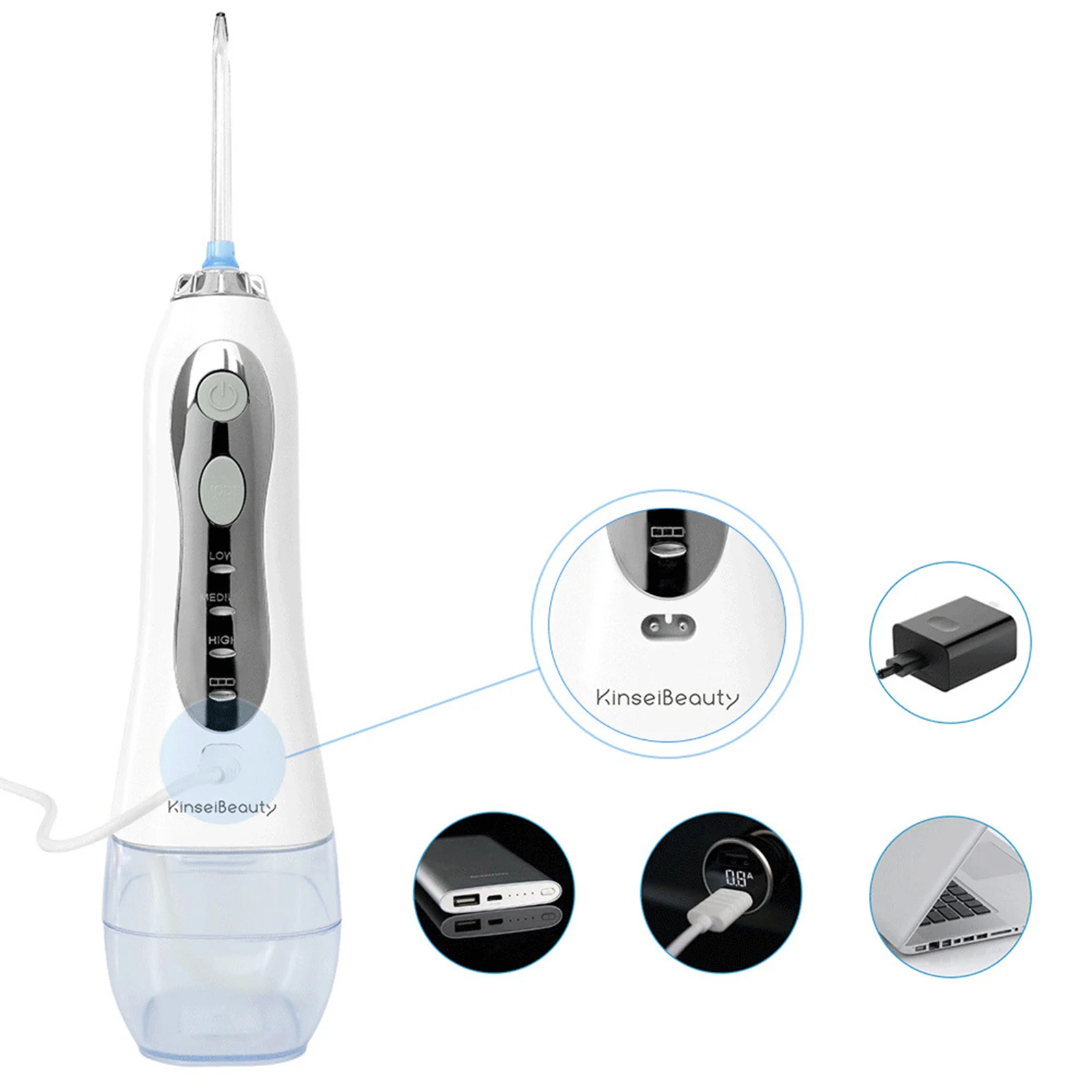 

Cordless Water Flosser Jet Pick Rechargeable Oral Irrigator 3 Modes
