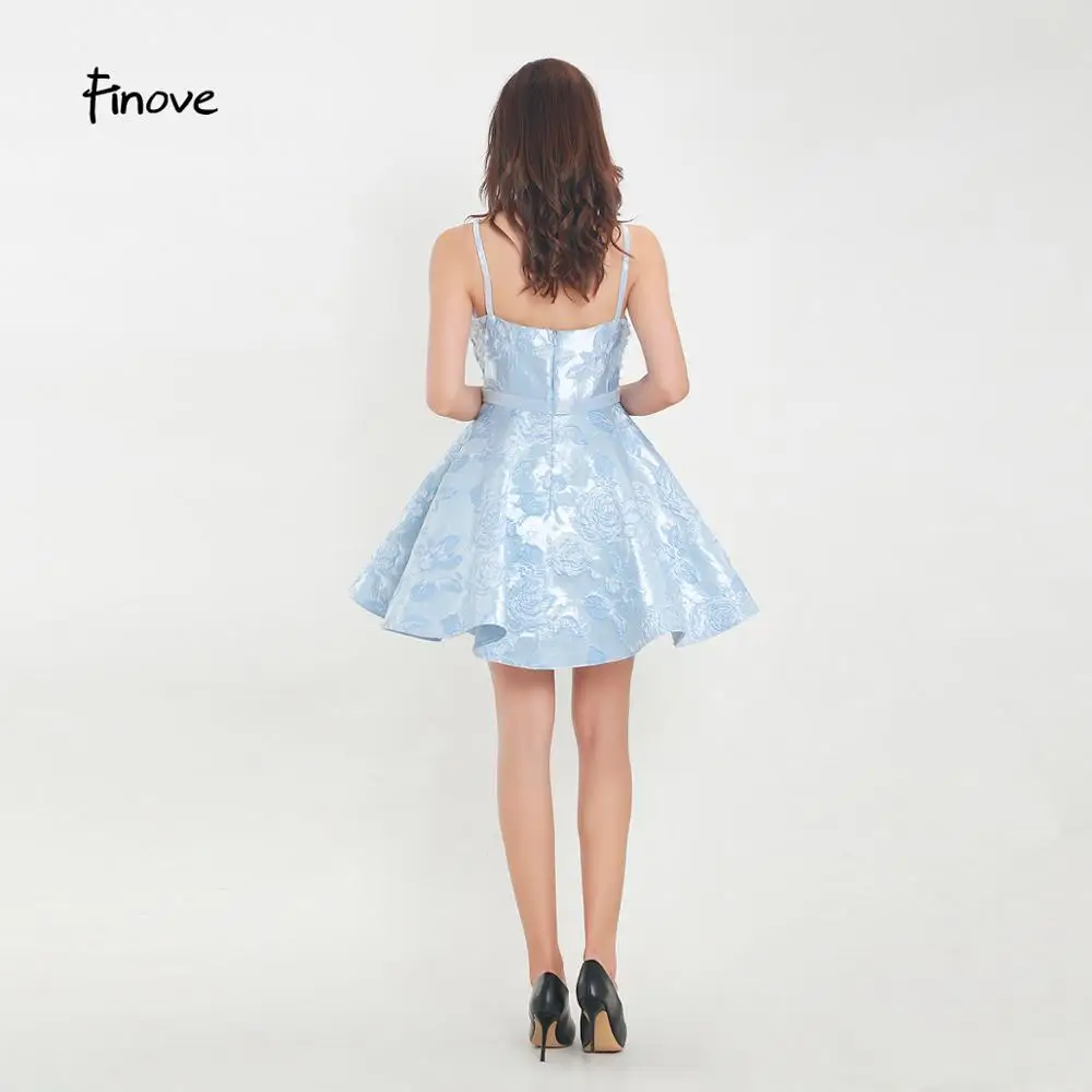 Женское Короткое атласное платье Finove Элегантное синее бальное трапециевидной