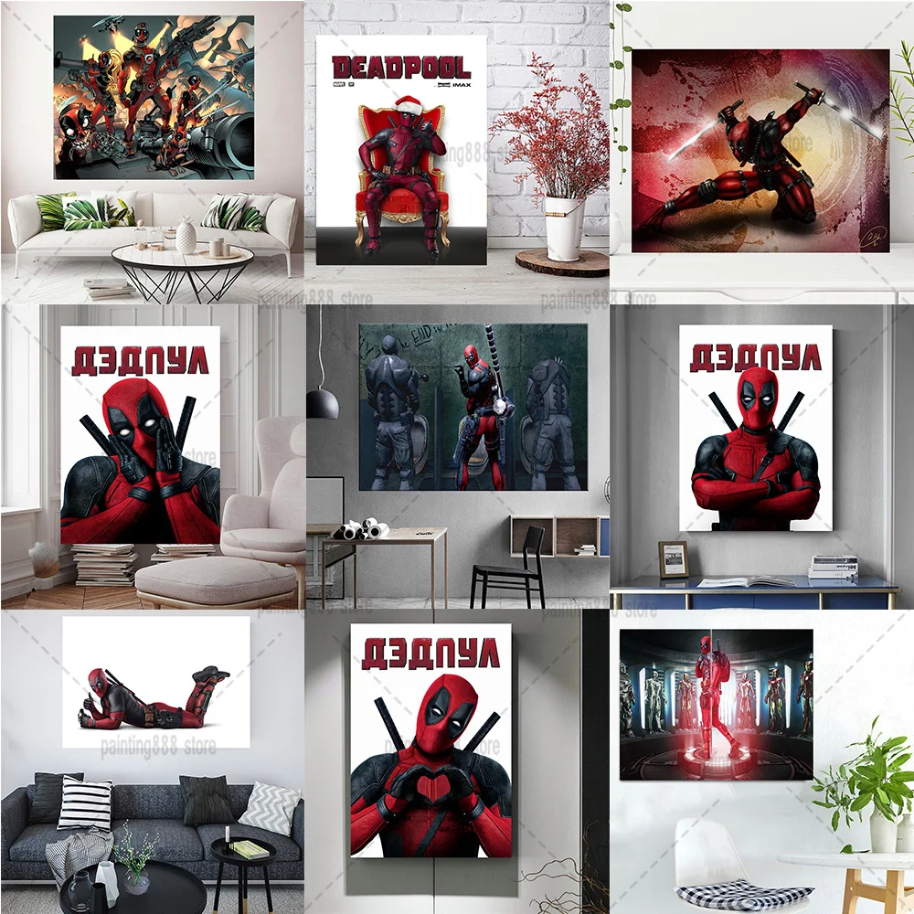 

Marvel Superheros Canvas Painting Dead-pool Print The Avengers Wall Art Dead-pool Poster Picture Kid'S Bedroom Living Room Decor