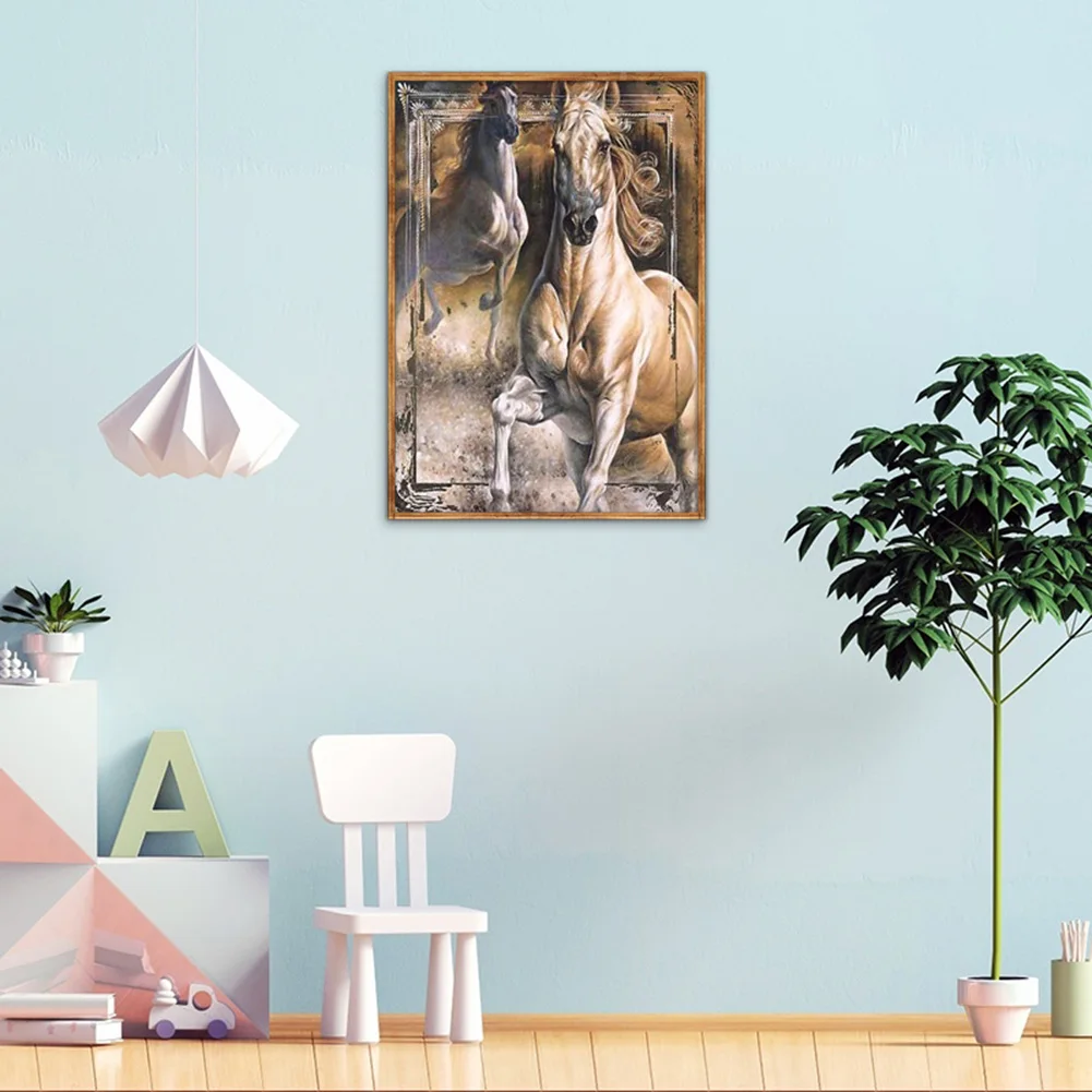 5D DIY Full Drilliamond Painting Horses Drill Square Diamond Embroidery Mosaic Animals Diy Art Kits Beadwork | Дом и сад