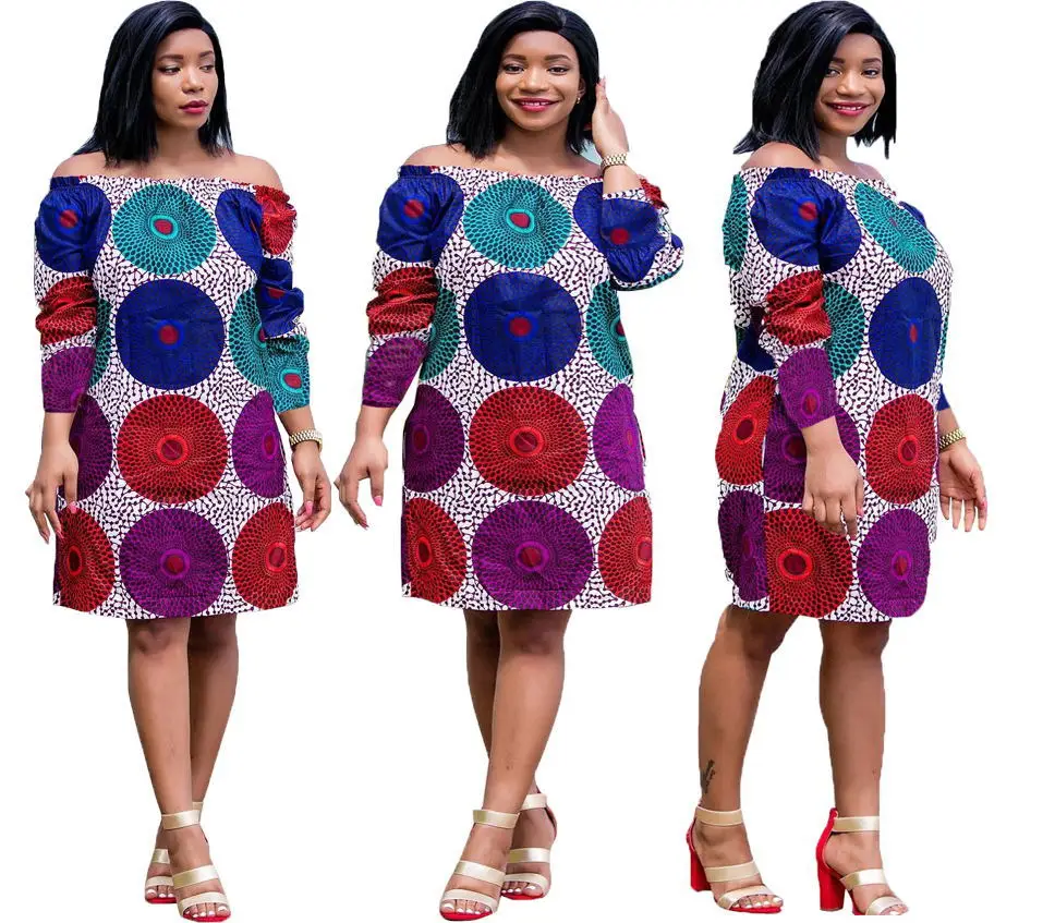 Женское элегантное платье с принтом в африканском стиле S-XXL большого размера на